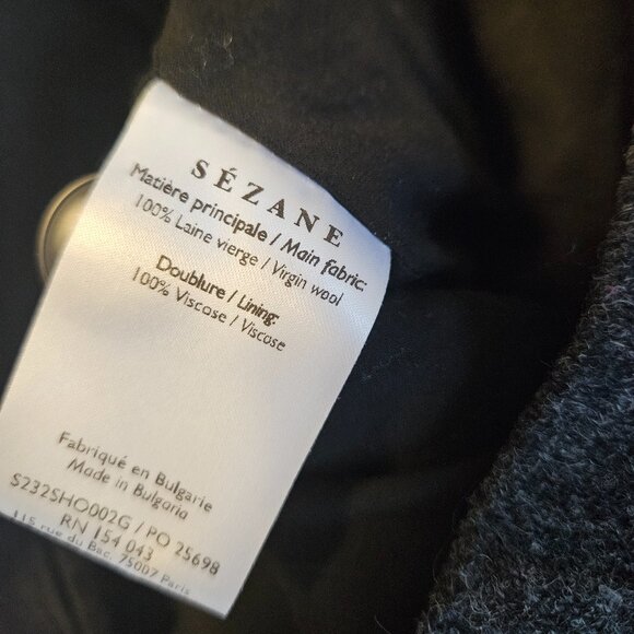 Sezane Wallace Wool Shorts, Charcoal Grey - Picture 6 of 6